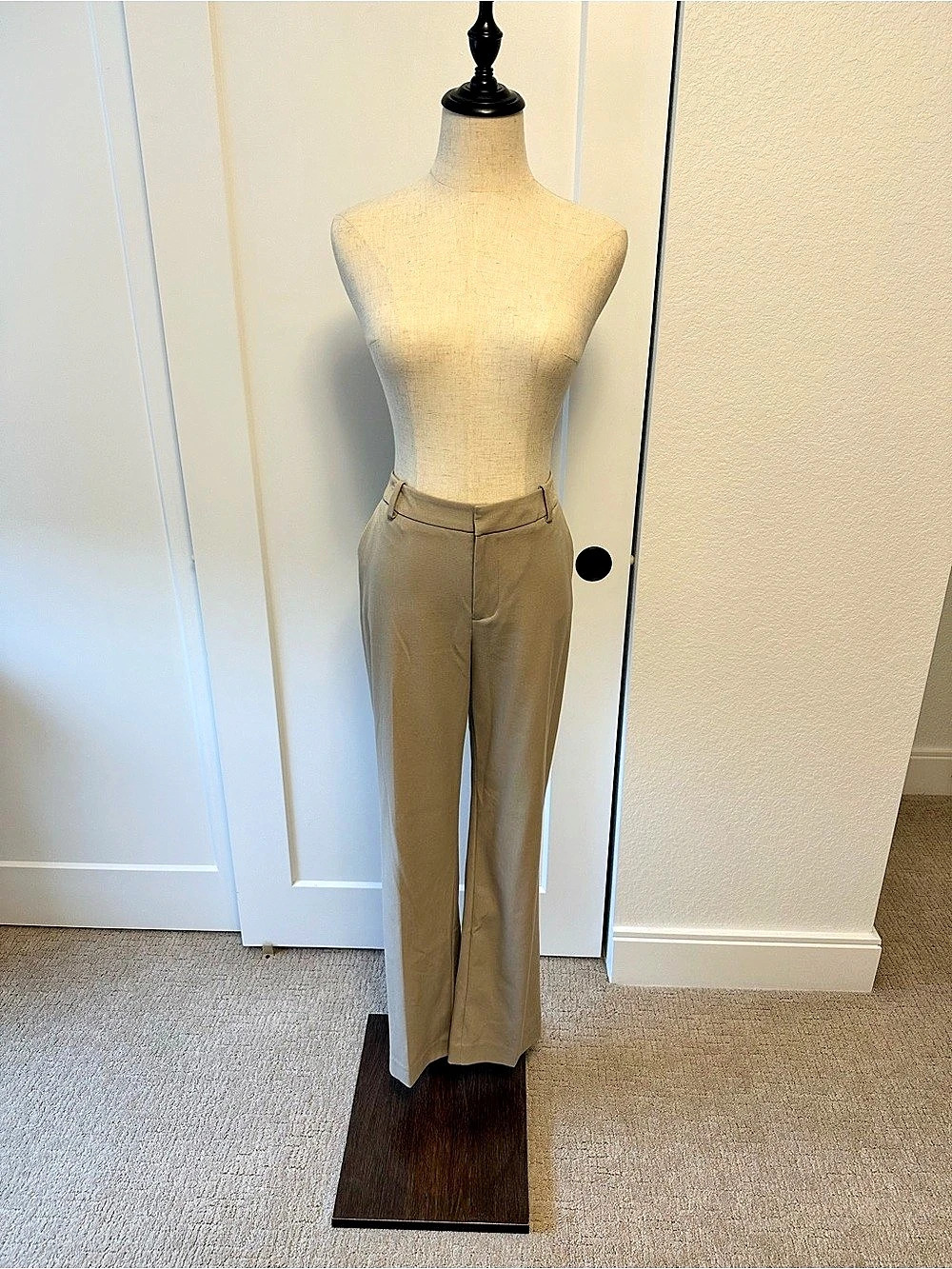 Wide-Leg Khaki Slacks